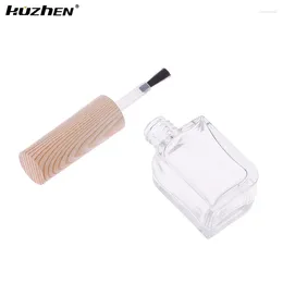 Storage Bottles 11ml Empty Nail Polish Wood Grain Cap Gel Bottle Container With A Lid Brush Makeup Containers