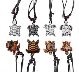 8pcs Mixed Styles Colour Brown White Ethnic Tribal Resin Faux Yak Bone Sea Turtle Surfer Pendants Necklace7310112