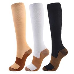 Socks Hosiery Copper Fibre Compression Socks Men Women Outdoor Sports Fashion Simple In Tube Socks Happy Funny Trend Nylon Compression Socks Y240504