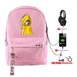 Backpack Fashion Youthful School Bags Little Nightmares 2 Travel Usb Rechargeable Oxford Waterproof Notebook Shoulder Backpacks