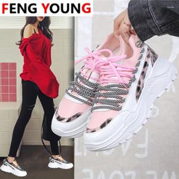 Fitness Shoes Women Fashion White Casual Girl Womens Pink Chunky Sneakers Comfortable Platform Wedges ForZapatos De Mujer