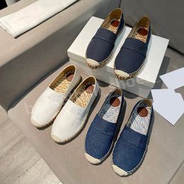 Embroidery Flat Loafers Shoes Designer Loafer Sneakers Flats Bottom Straw Women Fisherman PIIA Shoes