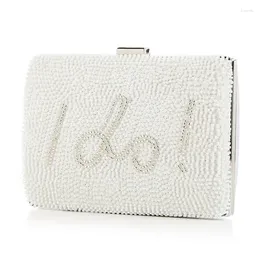 Shoulder Bags Luxury Rhinestone Pearl Evening Wedding Bridal Party Clutch Purse For Ladies Beaded Single Bag