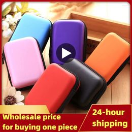 Storage Bags Colorful Portable Earphone Bag Phone Charger Box Key U Disk USB Cord Organizer Data Cable Case Accessories