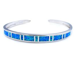 Whole Retail Fashion Fine Blue Fire Opal Bangles 925 Silver Plated Jewelry For Women BNT1807310217626162686