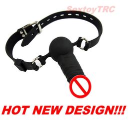 Penis Mouth Gag Dildo Ball Gags Harness New Design BDSM Fetish Sex Toy Bondage Gear Silicone Silica Gal New Design Deep Throat Pla9758753