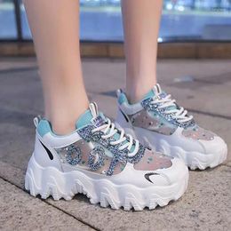 Casual Shoes 2024 Fashion Chunky Sneakers Women Breathable Mesh Wedge Heels Platform Outdoor Social Walking