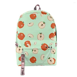 Backpack Fashion Hip Hop Youthful School Bags Unisex Fruit Pattern Travel 3D Print Oxford Waterproof Notebook Shoulder Backpacks