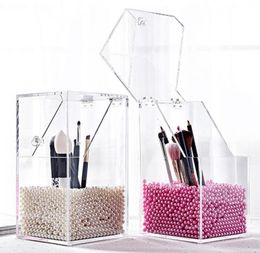 New Arrival Plastic Makeup Brush Holder Dustproof Storage Box Makeup Organiser Rangement Pencil Holder Lipstick Organizer6665718