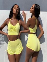 Women Sport 2 Piece Set Casual Short Tracksuit Summer Clothes for Women 2020 Fashion Sexy Matching Sets3715730