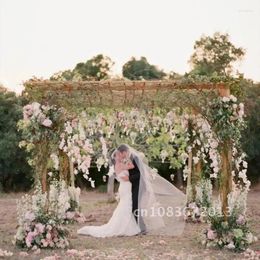 Decorative Flowers Fake Hanging Rattan String Silk Garland Vine Artificial Wisteria For Outdoor Garden Home Wedding Arch Floral Decor