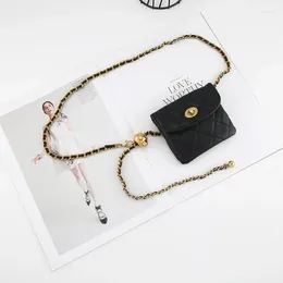 Belts Golden Ball Waist Chain Bag Women's French Small Fragrant Wind Lingge Belt Instagram Mini Lightweight Crossbody
