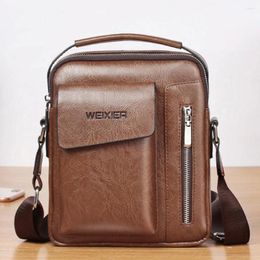 Bag Shoulder Bags Short Trip Messengers Chest Leather Casual Vintage Crossbody Retro Zipper Handbags