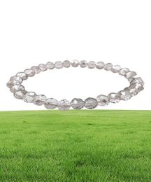 Transparent Grey 8mm Faceted Crystal Beaded Bracelet For Women Simple Style Stretchy Bracelets 20pcslot Whole69344646287851