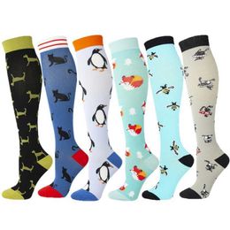 Socks Hosiery New Arrival Compression Socks Funny Cat B Animal Prints Socks Unisex Outdoor Running Cycling Long Pressure Stockings Y240504QGYZ