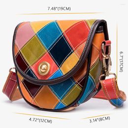 Shoulder Bags Multi-color Patchwork Designer Bag For Women Genuine Leather Small Messenger Crossbody