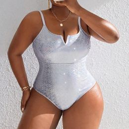 Women's Swimwear Plus Size Swimsuit Woman Bikini 2024 Women One-Piece Large Swimming Suit Sexy Beachwear Bath Monokini 4XL