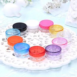 Storage Bottles 100pcs/lot 3g/5g Mix Colour Small Empty Cosmetic Refillable Plastic Eyeshadow Makeup Face Cream Jar Pot Container Bottle