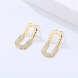 Stud Earrings VIANRLA White Zircon Oval Shape Drop Minimalist 925 Sterling Silver Women's Jewellery Gift