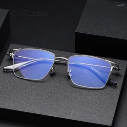Sunglasses Frames Pure Titanium Glasses Frame For Men 2024 Design Square Ultralight Prescription Half Eyeglasses Women Myopia Optical