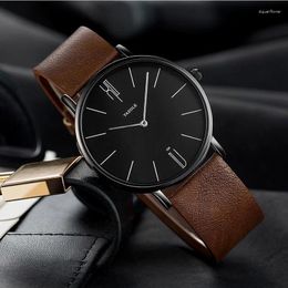 Wristwatches Luxury Top Brand Men's Quartz Wrist Watches Men Business Leather Clock Zegarek Masculino Relogio