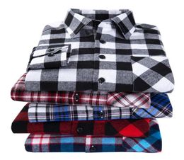 New Men039s Plaid Flannel Shirt Plus Size 5XL 6XL Soft Comfortable Spring Male Slim Fit Business Casual Longsleeved Shirts Y206575830