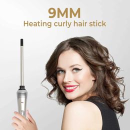 Hair Curlers Straighteners 9mm curling iron professional curling pliers ceramic electric curler salon styling tool small curling iron Y240504