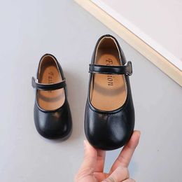 Flat shoes Girls School Retro Leather Shoes Autumn Spring New Korean Fashion Childrens Super Soft Comfortable H240504
