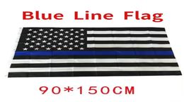 4 types 90 150cm blueline usa police flags thin blue line usa flag black white and blue american flag with brass grommets sxaug204616446