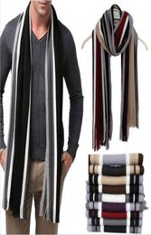 New Winter Scarves Men Classic Cashmere Shawl Warm Fringe Stripe Tassel Long Soft Wraps 8Colors Fashion 6884366