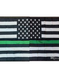 200pcs 90x150cm Polyester 3x5ft Banner With Metal Grommets Thin Green Line America National Flags G1735873938