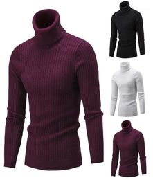 Turtleneck Men Sweater Christmas Cotton Male Winter Pullover Turtle Neck Men039s Jumper White Mens Knitwear Pull Homme Sweaters4585348