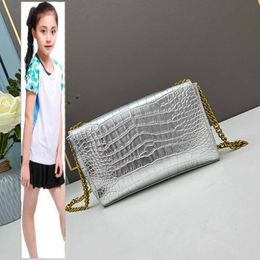 Kids Bags Luxury Brand CC Bag Italy Womens Classic Flap Alligator Baguette Double Use Bags Genuine Leather Nubuck Suede Patchwork Purse Gold Metal Chain Crossbody Sh