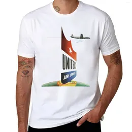 Men's Tank Tops 1950s Travel. United Airlines T-Shirt Sweat Shirts Man Clothes Mens Graphic T-shirts Anime