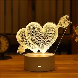 2022 Valentines Day Gift 3D Love Lamp Acrylic Bear Rose LED Night Light Kids Birthday Gift Rabbit Easter Deco Wedding Decoration Christmas gift 298g