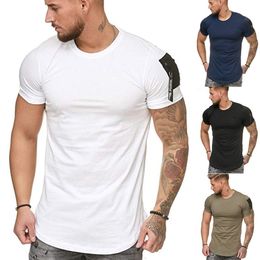 Fashion Men's Slim Fit O Neck Short Sleeve Muscle Tee Hot Selling T-shirt Casual Tops Men Tshirt Clothes Summer 325B