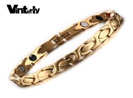 Vinterly Gold Color Bracelets for Women Chain Energy Magnetic Bracelet Femme Stainless Steel Bangles Jewelry 2106115782208