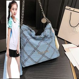Kids Bags Luxury Brand CC Bag Laides Designer Coin Blue Denim Embroidery Quilted 22 Shopping Bags SHW Crossbody Shoulder Handbags With Wallet Pouch Large Capacity Ou