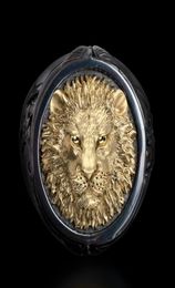 Cool Men039s 18K Yellow Gold Twotone Black Gold Diamond Ring Africa Grassland Lion Ring Men Wedding Party Jewellery Size 7 141694400