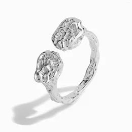 Cluster Rings 2024 Fashion European And American S925 Sterling Silver Personalized Trend Retro Versatile Open Ring Female