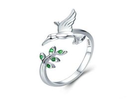 Open female 925 sterling silver ring design greetings from hummingbirds the surface is smoother and more translucent comfortabl1610822