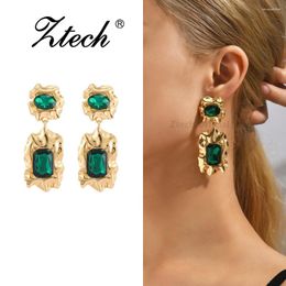 Dangle Earrings Fashion Elegant Vintage Shiny Rhinestone Decor Drop For Women Luxury Irregular Metal Pendant Jewellery Accessories