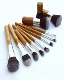 In stock 11 pcs Professional Make Up Tools Pincel Maquiagem Wood Handle Makeup Cosmetic Eyeshadow Foundation Concealer Brush Set K9459040