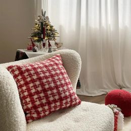 Pillow Cover Red Velvet Autumn And Winter Christmas Festive Year Case Home Decorative Pillows
