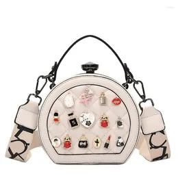 Shoulder Bags 2024 Small Round Bag PU Texture Fashion Western Trend Decoration Single Messenger