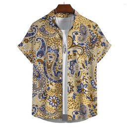 Men's Casual Shirts Hawaiian Shirt Beach Style 3d Printed Floral Pattern Outdoor Street Short Sleeve Button Lapel Men