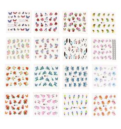 Whole 50 SheetsSet 565cm Mixed Flower Water Transfer Nail Stickers Decals Art Tips Decoration Manicure Stickers Ongles8213497