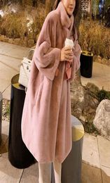 Bella philosophy Winter Women Mink Fur Loose Coats xury Thicken Warm Ladies Oversize Female Psh Cardigan outwear 2012215256556