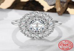 Real 925 Sterling Silver Ring Oval 68mm Moissanite Gemstone Wedding Engagement Ring Fine Jewelry Gift Whole XR4387087996