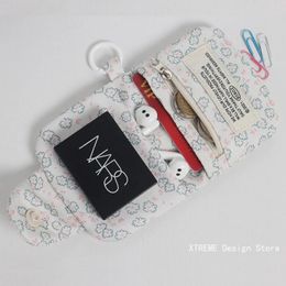 Wallets Cute Pouch Multilayer Mini Cosmetic Portable Lipstick Bag Card Earphones Kawaii Canvas Change Purse